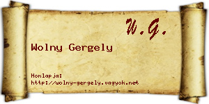 Wolny Gergely névjegykártya